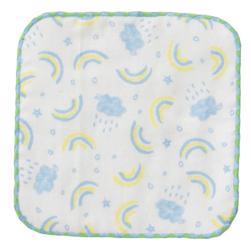 Towels, Handkerchieves - ウェーブ　ミニハンカチレインボー サックス　L201001