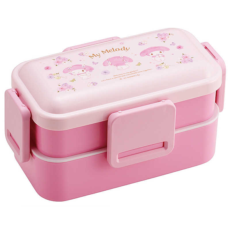スケーター マイメロ/パステル水彩花柄 2段ふわっと弁当箱600ml PFLW4