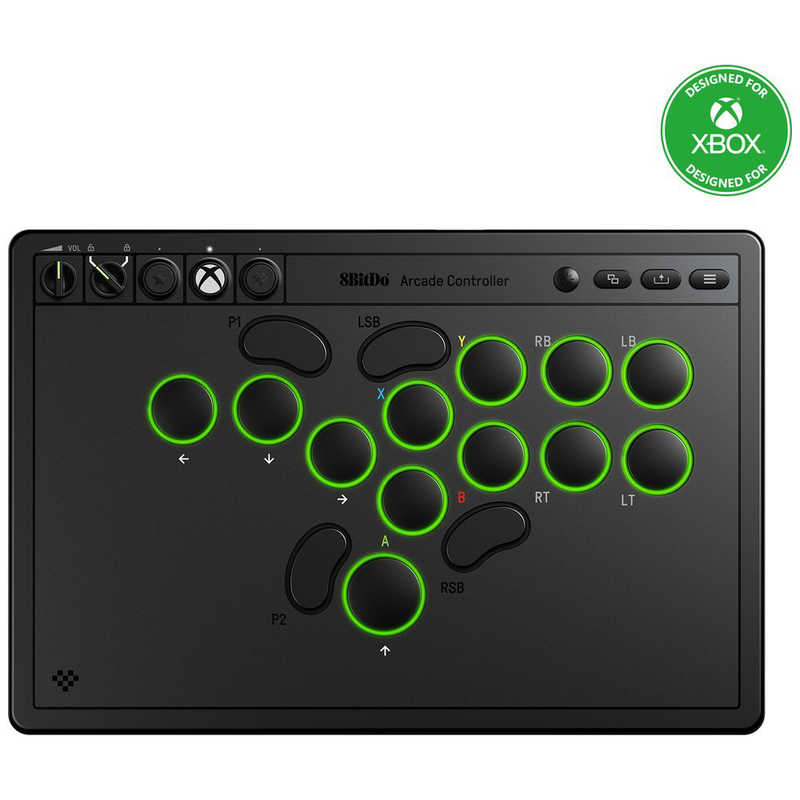 8BITDO Xbox公式ライセンス取得モデル 無線ドングル・有線接続 レバーレスアーケードコントローラー Xbox Series X・S/Xbox One/WindowsPC対応 Black 8BitDo Arcade Controller for Xbox Black