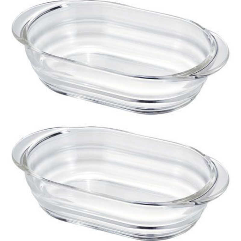 ハリオ　耐熱ガラス製グラタン皿2個セット　HGZO-1812