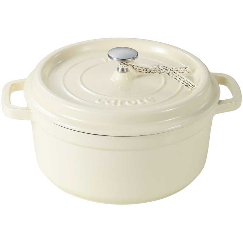 ベストコ　CAROTE(カローテ) ココット鍋 24cm IH ガス火対応 鋳鉄 ホーロー 無水鍋 ホワイト　NM-5235