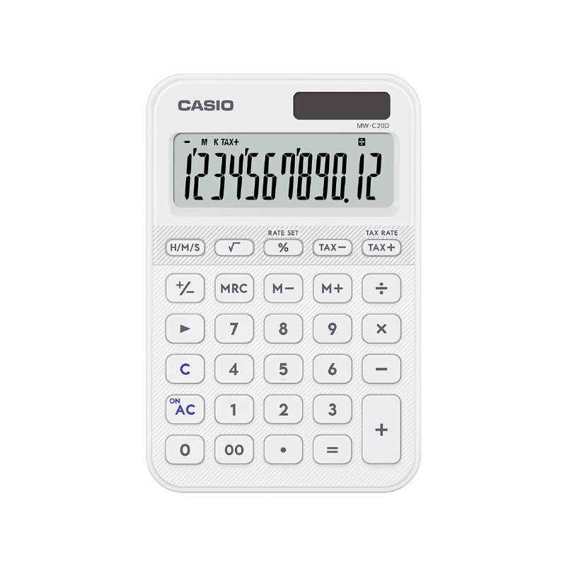 【2025年12月11日発売予定】カシオ　CASIO　デザイン電卓 ［12桁］ ホワイト　MW-C20D-WE-N(2)