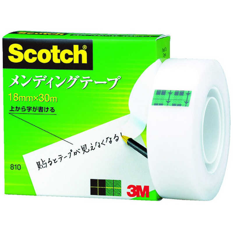 【商品解説】●コピーやスキャンをしても影がでません。●貼るとテープがほとんど見えなくなり上質な仕上げ感です。●テープの上から文字が書けます。●丈夫で変色しにくく、本・辞書などの補修に最適です。●フラットファイル類の見出し部の保護、補強に便利です。【用途】・書類の補修・補強・修正に。・切り貼りやスクラップ、ラベルの作成や保護に。・直接文字が書けないものへの書き込み、パンチ穴などの補強に。・本の修理や封筒などの封かんに。【仕様】・色： 半透明・幅（mm）： 18・長さ（m）： 30・厚さ（mm）： 0.058・芯径（インチ/mm）： 1/25・タイプ： 1巻パック・粘着力： 2.7N／10mm・手で切断可能・紙箱入り【スペック】●型式：810118（810118_）●JANコード：0021200719042この商品は宅配便でお届けする商品です出荷可能日から最短日時でお届けします。※出荷完了次第メールをお送りします。配送サービス提供エリアを調べることができます「エリア検索」をクリックして、表示された画面にお届け先の郵便番号7桁を入力してください。ご購入可能エリア検索お買い上げ合計3,980円以上で送料無料となります。※3,980円未満の場合は、一律550円（税込）となります。●出荷可能日から最短日時でお届けします。（日時指定は出来ません。）　※お届け時に不在だった場合は、「ご不在連絡票」が投函されます。　「ご不在連絡票」に記載された宅配業者の連絡先へ、再配達のご依頼をお願いいたします。●お届けは玄関先までとなります。●宅配便でお届けする商品をご購入の場合、不用品リサイクル回収はお受けしておりません。●全て揃い次第の出荷となりますので、2種類以上、または2個以上でのご注文の場合、出荷が遅れる場合があります。詳細はこちら■商品のお届けについて商品の到着日については、出荷完了メール内のリンク（宅配業者お荷物お問い合わせサービス）にてご確認ください。詳しいお届け目安を確認する1度の注文で複数の配送先にお届けすることは出来ません。※注文時に「複数の送付先に送る」で2箇所以上への配送先を設定した場合、すべてキャンセルとさせていただきます。