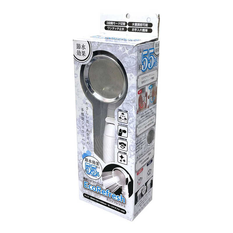 トレードワン　節水シャワーヘッドエコリフレッシュ ホワイト　60088