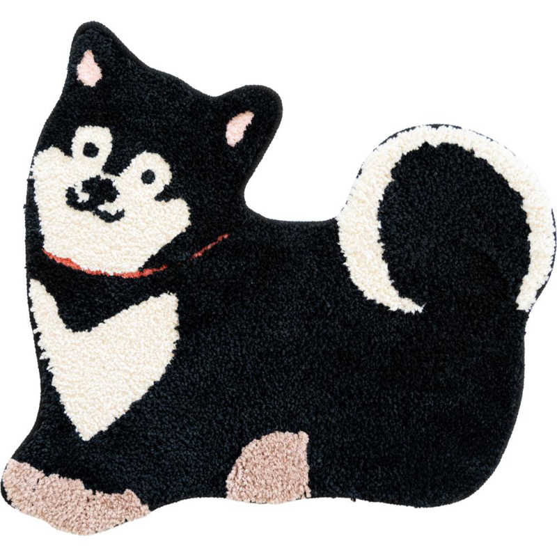 オカ 洗える ラグマット マルチ 小さめ アクセント 黒しば ファンディットアニマル 57528