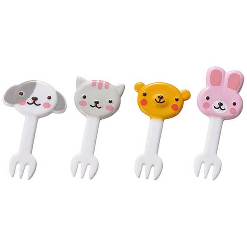 【商品解説】●持ち手にどうぶつたちの顔がついている、かわいいフォークピックです。●使いやすいフォーク形状で、モチーフが大きいのでお子様も持ちやすくなっています。●おかずに刺すだけで、お弁当がかわいく、楽しくなります。●4種類のどうぶつたちが入っています。●洗って繰り返し使うことができます。【スペック】●型式：P3603（P3603）●JANコード：4904705168132この商品は宅配便でお届けする商品です出荷可能日から最短日時でお届けします。※出荷完了次第メールをお送りします。配送サービス提供エリアを調べることができます「エリア検索」をクリックして、表示された画面にお届け先の郵便番号7桁を入力してください。ご購入可能エリア検索お買い上げ合計3,980円以上で送料無料となります。※3,980円未満の場合は、一律550円（税込）となります。●出荷可能日から最短日時でお届けします。（日時指定は出来ません。）　※お届け時に不在だった場合は、「ご不在連絡票」が投函されます。　「ご不在連絡票」に記載された宅配業者の連絡先へ、再配達のご依頼をお願いいたします。●お届けは玄関先までとなります。●宅配便でお届けする商品をご購入の場合、不用品リサイクル回収はお受けしておりません。●全て揃い次第の出荷となりますので、2種類以上、または2個以上でのご注文の場合、出荷が遅れる場合があります。詳細はこちら■商品のお届けについて商品の到着日については、出荷完了メール内のリンク（宅配業者お荷物お問い合わせサービス）にてご確認ください。詳しいお届け目安を確認する1度の注文で複数の配送先にお届けすることは出来ません。※注文時に「複数の送付先に送る」で2箇所以上への配送先を設定した場合、すべてキャンセルとさせていただきます。