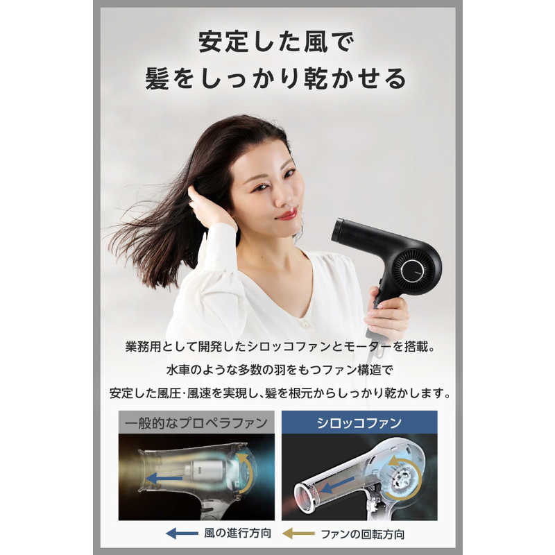 プロフェッショナル トライバランスイオン™ヘアドライヤー NIB400B サムネイル3