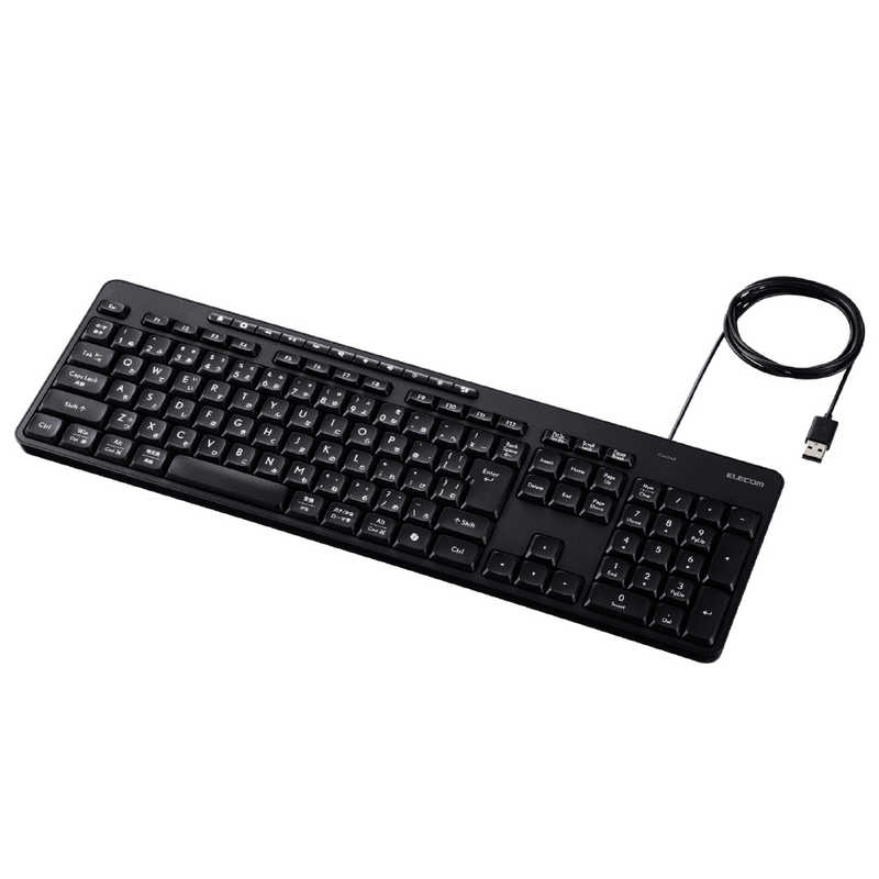 エレコム ELECOM キーボード 有線 静音 フルサイズ メンブレン式 TK-QT11FUMBK