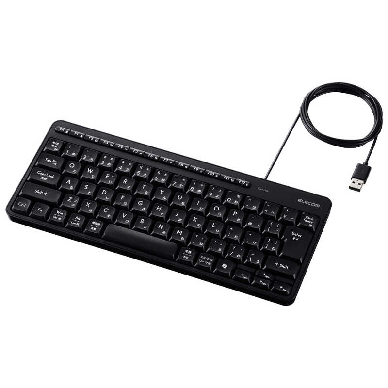エレコム ELECOM キーボード 有線 静音 ミニサイズ メンブレン式 TK-QT11MUMBK