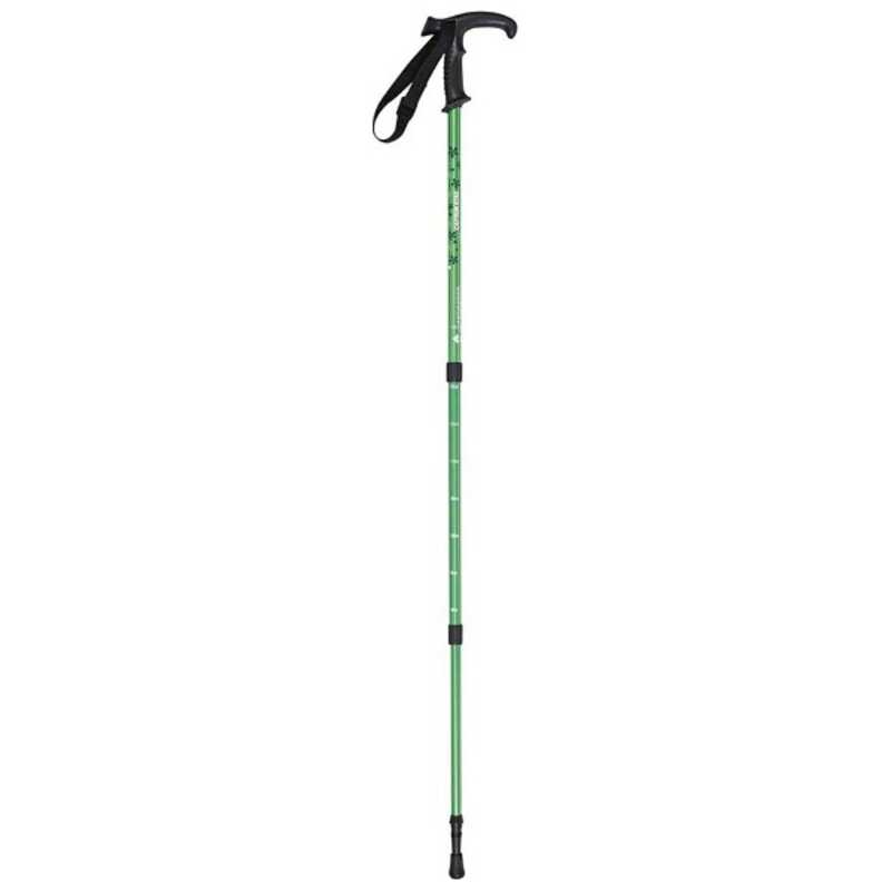 棍棒 - キャプテンスタッグ　トレッキングステッキ Tグリップ(3段スライド式) グリーン フラワー M-9854　M9854