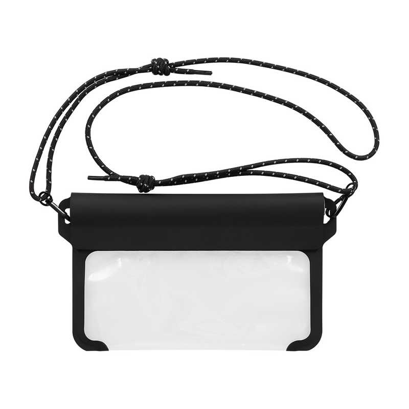 OWLTECH　防水サコッシュ リフレクター付きパラコードストラップ採用 IPX8準拠 スリムタイプ ブラック　OWL-WPBAG13-BK