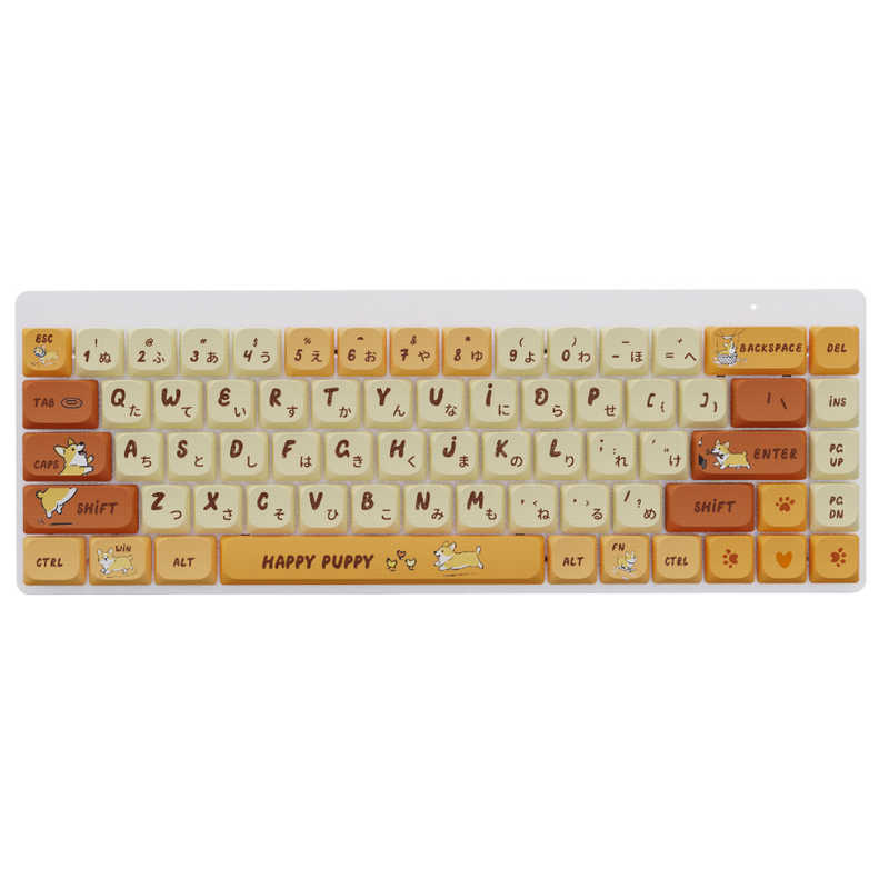SYNTECH ロープロファイルメタニカルキーボード / コーギーデザイン / 3way接続 G68LP-YE