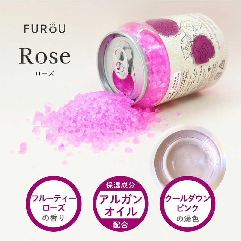ビッグサンタ　入浴タブ缶FUROU Herval SIXシリーズ フルーティーローズの香り/クールダウンピンクの湯色 300g(約12回分)　FUROU-HS/CPK