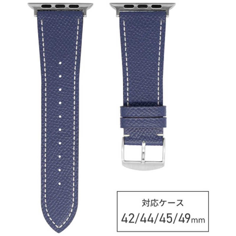 【商品解説】●海外高級ブランドでも使用されるドイツ名門タンナー「Weinheimer( ワインハイマー )」社のWaprolux(ワープロラックス)を使用「Weinheimer」(ワインハイマー)は、老舗タンナーの技術・製法を受け継ぎ、2003年ドイツで創立されたタンナー(革生産業者)。高品質のカーフレザーを製造しており、世界中の人々に高く評価され続けています。●薄く、しなやか。腕なじみの良さを楽しめるワープロラックスは最高級のボックスカーフレザーのひとつ。高級革製品に広く採用されており、薄く、しなやかでありながら独特のこしがあります。厚みは腕なじみの良さをお楽しみいただけるように2.5mmの薄型に仕立てました。シボ(シワ)が細かく均一で上品な風合いの表情であなたのAppleWatchをより一層引き立てます。※ボックスカーフ：生後6か月以内の仔牛の原皮をクロム鞣(なめ)しを施したカーフレザーです。最高の革と称されることも多く、非常に繊細で緻密。柔らかな最高の肌触りを実現します●経年変化も楽しめる高級素材使い込むと上品で独特な艶が出てくるワープロラックスは経年による色移りや色変化が少なく、長く楽しめる革となっています。●5色カラーラインナップと2種類の形全5色の様々なカラーを揃えました。定番のブラックや肌なじみのいいグレージュ等、お好みの色をお選びいただけます。ステッチはすべてホワイトです。軽くテーパードのかかったタイプは「41/40/38mm」のケースサイズにお使いいただけます。大きくテーパードのかかったタイプは「49/45/44/42mm」のケースサイズでお使いいただけます。●裏材にはヌバックレザーを使用常に肌にあたる部分である裏材にもこだわりました。きめ細やかなヌバックレザーは抜群の肌触りをお楽しみいただけます。●美錠(留め具)は艶消しサテン仕上げApple Watchのケースと同じ表情を演出するため、美錠は艶消しサテンで細かなヘアライン仕上げとなっています。(対応機種)・AppleWatch Ultra2、Apple Watch Ultra(49mm)・Apple Watch Series 8 、 7(45mm)・Apple Watch SE(44mm)・Apple Watch Series 6 、 5 、 4(44mm)・Apple Watch Series 3 、 2 、 1(42mm)【スペック】●型式：RWC046DW（RWC046DW）●JANコード：4907924657166仕様1：長さ：【剣先側】115mm、【美錠側】70mm厚み：2.5mmフラット腕周りサイズ：約135mm〜195mm仕様2：素材表側：牛革（ワープロラックス）裏側：牛革（ヌバック）仕立て：ウェルダー美錠：ステンレス仕様3：対応ケースサイズ： 49mm / 46mm / 45mm / 44mm / 42mm※「Apple Watch Series3」以前この商品は宅配便でお届けする商品です出荷可能日から最短日時でお届けします。※出荷完了次第メールをお送りします。配送サービス提供エリアを調べることができます「エリア検索」をクリックして、表示された画面にお届け先の郵便番号7桁を入力してください。ご購入可能エリア検索お買い上げ合計3,980円以上で送料無料となります。※3,980円未満の場合は、一律550円（税込）となります。●出荷可能日から最短日時でお届けします。（日時指定は出来ません。）　※お届け時に不在だった場合は、「ご不在連絡票」が投函されます。　「ご不在連絡票」に記載された宅配業者の連絡先へ、再配達のご依頼をお願いいたします。●お届けは玄関先までとなります。●宅配便でお届けする商品をご購入の場合、不用品リサイクル回収はお受けしておりません。●全て揃い次第の出荷となりますので、2種類以上、または2個以上でのご注文の場合、出荷が遅れる場合があります。詳細はこちら■商品のお届けについて商品の到着日については、出荷完了メール内のリンク（宅配業者お荷物お問い合わせサービス）にてご確認ください。詳しいお届け目安を確認する1度の注文で複数の配送先にお届けすることは出来ません。※注文時に「複数の送付先に送る」で2箇所以上への配送先を設定した場合、すべてキャンセルとさせていただきます。