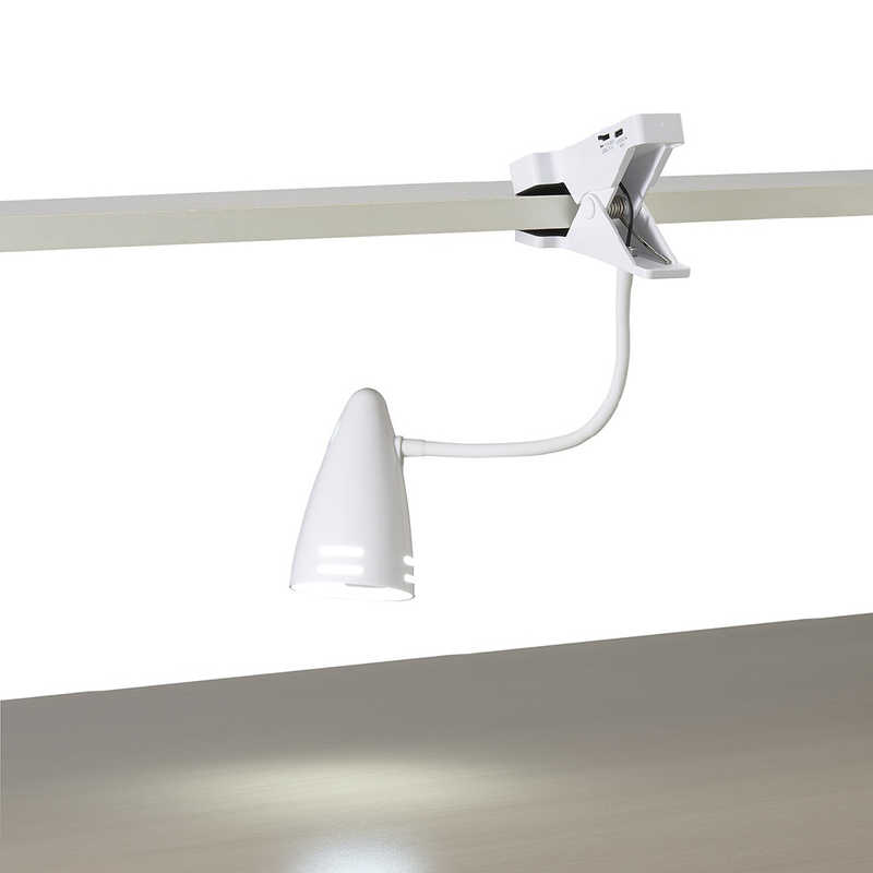 ヤザワ　乾電池式フレキシブルクリップライト 2WAY(乾電池・USB Type-C)電源対応 ...