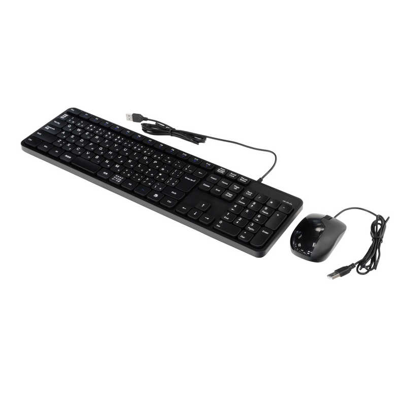 【商品解説】オフィスでの使用に最適な、静音性と耐久性に優れたフルサイズキーボードと有線マウスのセット 「USBキーボード＆マウスコンボセット」●軽やかで静かなタイピングを実現する静音設計●日本語配列 109キーボード●文字が消えにくいシルクスクリーン印刷＋UVコーティング●押し間違いを軽減する大型キーキャップを採用●ビジネスシーンに馴染むスタイリッシュな有線マウス●最大解像度1,200dpiで標準的なオフィスワークに最適●ブラックとホワイトの2色をラインナップ【スペック】●型式：KC01/G228-JPBlack（KC01/G228JPBLACK）●JANコード：4537694375207サイズ(H×W×D)mm：キーボード：H30xW439xD126mmマウス：W65xH30xD115mmケーブル長(m)：キーボード：1.5m、マウス：1.5m本体重量：キーボード：約465g、マウス：約71g接続方法：有線キー配列：日本語配列キータイプ：メンブレンラピッドトリガー対応：ラピッドトリガー非対応キー軸：その他キー数：109キーテンキー：テンキーありインターフェース：USB折りたたみ機能：折りたたみ機能なし防水機能：防水機能なしホットスワップ対応：ホットスワップ非対応仕様1：［キーボード］キー耐久性：1000万回［マウス］センサー方式：オプティカルインターフェース：USBボタン数：3最大解像度：1200dpiこの商品は宅配便でお届けする商品です出荷可能日から最短日時でお届けします。※出荷完了次第メールをお送りします。配送サービス提供エリアを調べることができます「エリア検索」をクリックして、表示された画面にお届け先の郵便番号7桁を入力してください。ご購入可能エリア検索お買い上げ合計3,980円以上で送料無料となります。※3,980円未満の場合は、一律550円（税込）となります。●出荷可能日から最短日時でお届けします。（日時指定は出来ません。）　※お届け時に不在だった場合は、「ご不在連絡票」が投函されます。　「ご不在連絡票」に記載された宅配業者の連絡先へ、再配達のご依頼をお願いいたします。●お届けは玄関先までとなります。●宅配便でお届けする商品をご購入の場合、不用品リサイクル回収はお受けしておりません。●全て揃い次第の出荷となりますので、2種類以上、または2個以上でのご注文の場合、出荷が遅れる場合があります。詳細はこちら■商品のお届けについて商品の到着日については、出荷完了メール内のリンク（宅配業者お荷物お問い合わせサービス）にてご確認ください。詳しいお届け目安を確認する1度の注文で複数の配送先にお届けすることは出来ません。※注文時に「複数の送付先に送る」で2箇所以上への配送先を設定した場合、すべてキャンセルとさせていただきます。