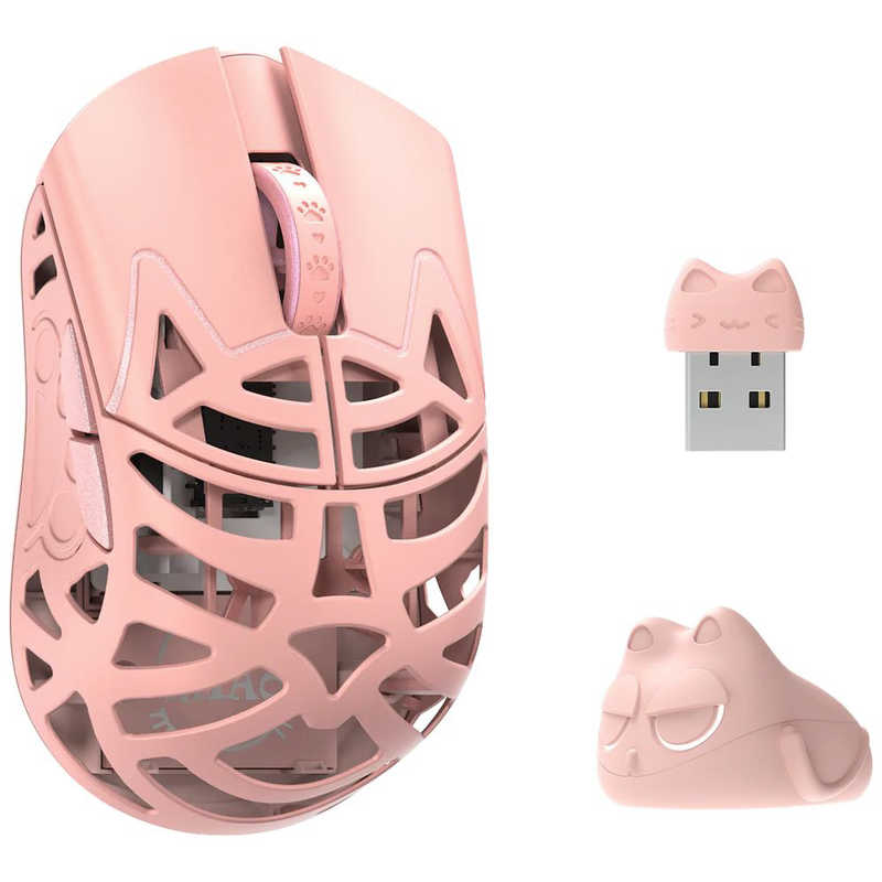 KIBU　ゲーミングマウス Beast Miao ［光学式 / 有線/無線(ワイヤレス) / 5ボタン / USB］ Pink　WL-BMIAO-PINK-O