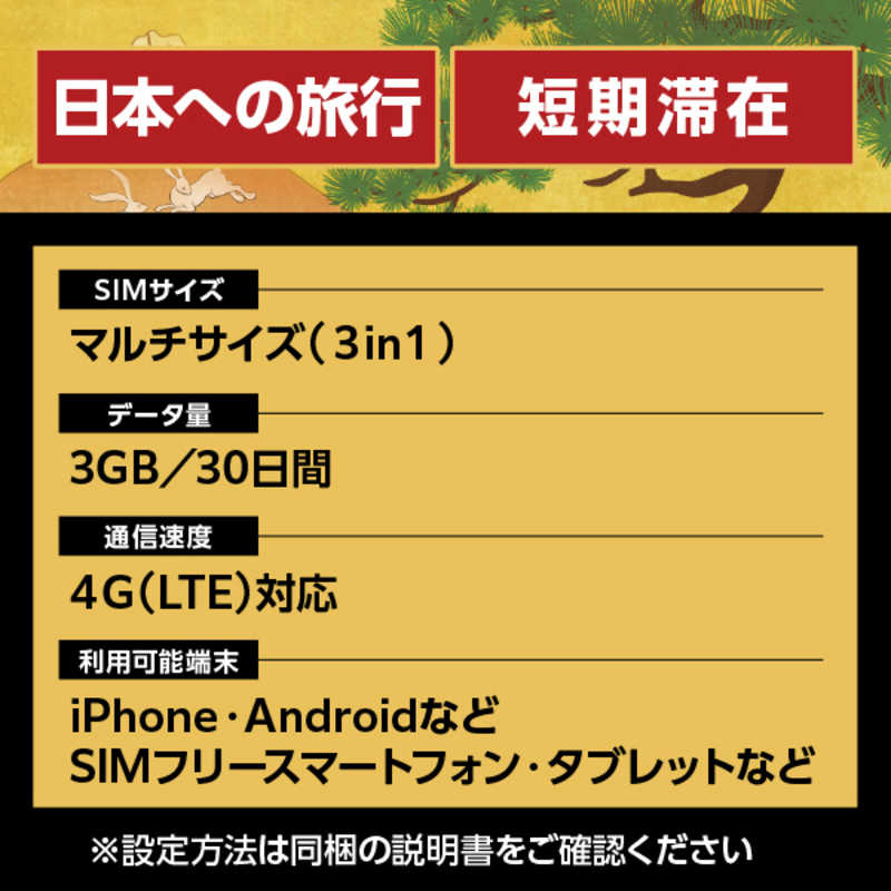 コジマ楽天市場店のIIJ　(免税クーポン付き)Japan Travel SIM for BIC SIM 3GB (3in1)　IMB500｜アングル3