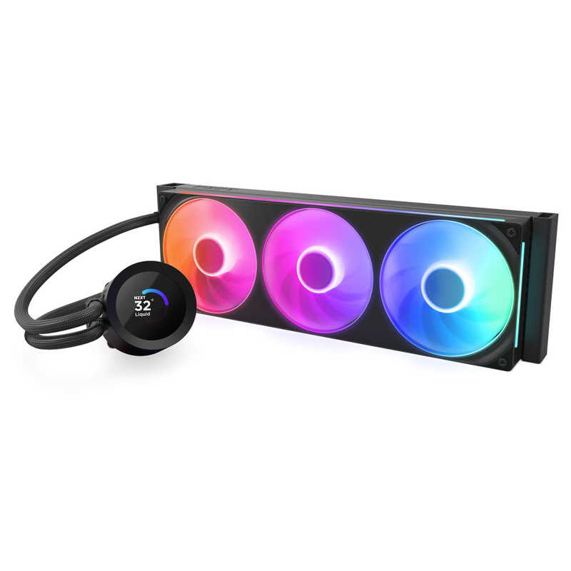 NZXT 水冷CPUクーラー 120mmファンx3 ［LGA1851/1700/1200/115X・AM5/AM4］ KRAKEN PLUS RGB 360 ブラック RL-KR360-B2