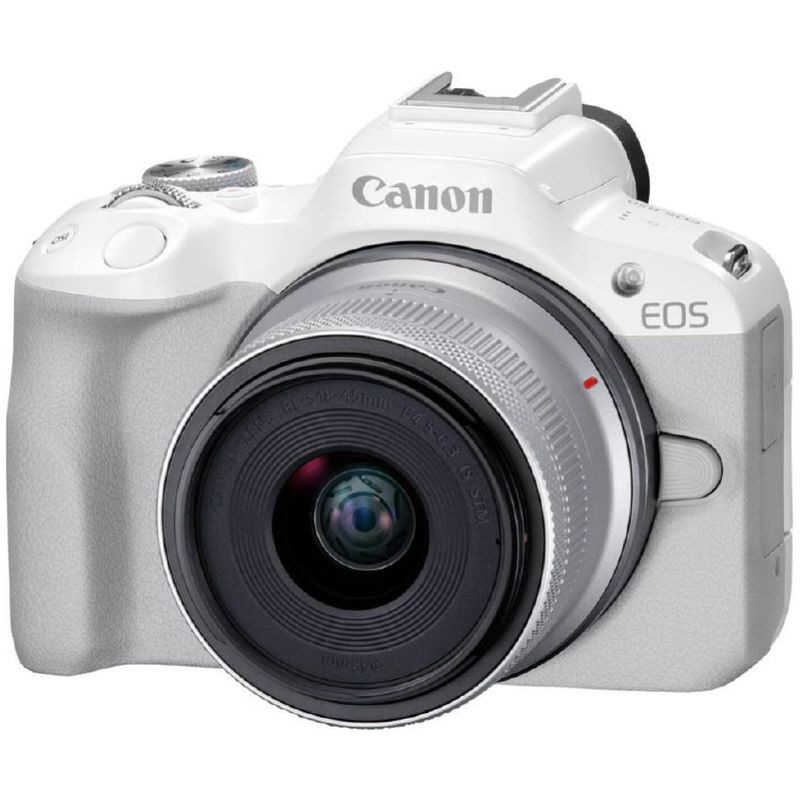 キヤノン　CANON　ミラーレス一眼カメラ　EOS R50 RF-S18-45 IS STMレンズキット ホワイト