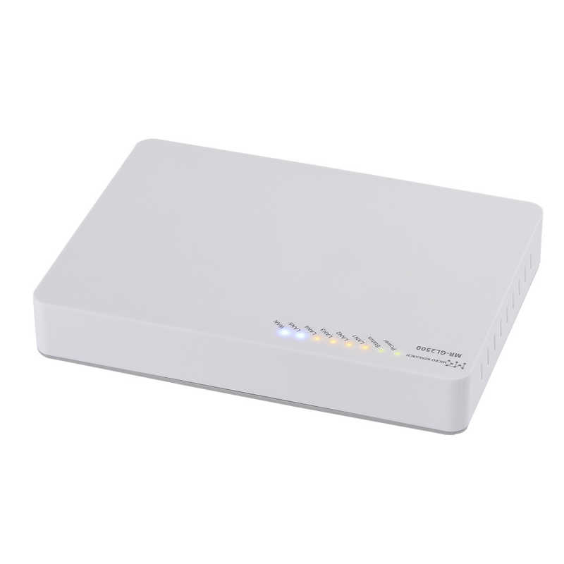【商品解説】NetGenesis GigaLink2500は2.5GbEに対応したイーサネットポートをインターネット(WAN)側に1ポート、LAN側に1ポート搭載し、1GbEに対応したイーサネットポートをLAN側に4ポート搭載した製品です。 IPoE IPv4 over IPv6(DS-Lite方式:インターネットマルチフィード社「transix」、MAP-E方式:JPIX社「v6プラス」、ビッグローブ社「IPv6オプション」)に対応しており、混雑の少ないIPv6ネットワークを利用する事で、より高速なインターネット通信が可能です。【スペック】●型式：MR-GL2500（MR-GL2500）●JANコード：4935328012168仕様1：［電源］外部電源：　入力：100VAC 50/60Hz　出力：12VDC 1.5A以上消費電力：約8.2W以下［外形寸法］W180xD130xH30mm（本体のみ・突起部を除く）［重量］約305g （本体のみ）［環境条件］温度：0〜45°C、湿度：5〜90％ （結露しないこと）［環境対応］RoHS指令：準拠［付属品］　専用電源アダプター/1個　LANケーブル（CAT6） 1.5m/1本　はじめにお読み下さい（保証書）/1枚この商品は宅配便でお届けする商品です出荷可能日から最短日時でお届けします。※出荷完了次第メールをお送りします。配送サービス提供エリアを調べることができます「エリア検索」をクリックして、表示された画面にお届け先の郵便番号7桁を入力してください。ご購入可能エリア検索お買い上げ合計3,980円以上で送料無料となります。※3,980円未満の場合は、一律550円（税込）となります。●出荷可能日から最短日時でお届けします。（日時指定は出来ません。）　※お届け時に不在だった場合は、「ご不在連絡票」が投函されます。　「ご不在連絡票」に記載された宅配業者の連絡先へ、再配達のご依頼をお願いいたします。●お届けは玄関先までとなります。●宅配便でお届けする商品をご購入の場合、不用品リサイクル回収はお受けしておりません。●全て揃い次第の出荷となりますので、2種類以上、または2個以上でのご注文の場合、出荷が遅れる場合があります。詳細はこちら■商品のお届けについて商品の到着日については、出荷完了メール内のリンク（宅配業者お荷物お問い合わせサービス）にてご確認ください。詳しいお届け目安を確認する1度の注文で複数の配送先にお届けすることは出来ません。※注文時に「複数の送付先に送る」で2箇所以上への配送先を設定した場合、すべてキャンセルとさせていただきます。