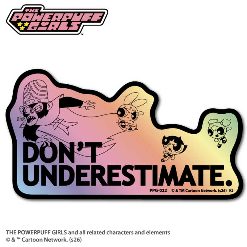 ゼネラルステッカー　パワーパフ ガールズ ホログラムステッカー DONT UNDERESTIMATE　PPG022