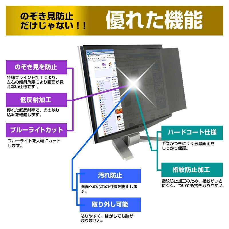 コジマ楽天市場店のメディアフューチャー　HKC KOORUI 隼 G2511P 24.5インチ 互換品 覗き見防止 のぞき見防止 プライバシー フィルター　private-moni-K0001774711｜アングル3