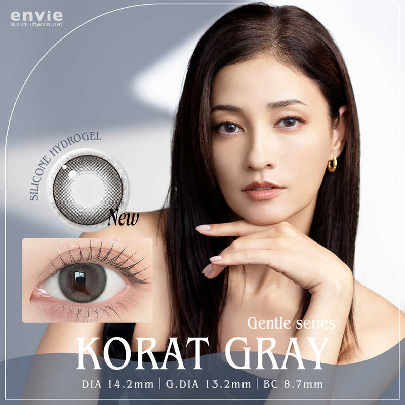 ANW　アンヴィシリコーン(envie SILICONE)ワンデー コラットグレー(BC8.7 / PWR-2.75 / DIA14.2)(10枚入)　アンウ゛ィシリコーン1day(10P)