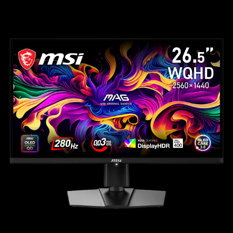 MSI　ゲーミング液晶ディスプレイ ［26.5型 / WQHD(2560×1440) / ワイド / 280Hz］　MAG-271QP-QD-OLED-X28