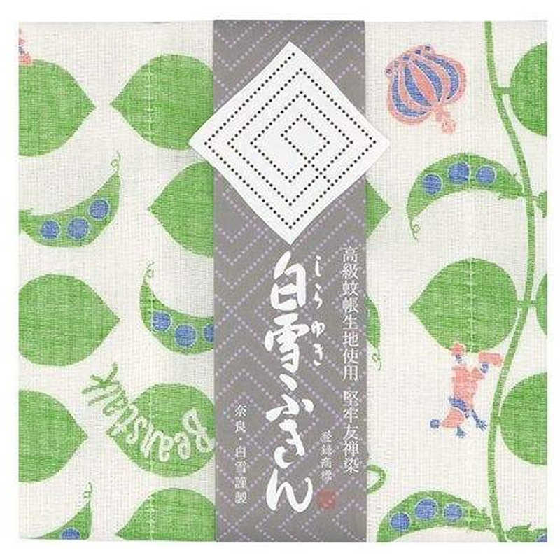 白雪ふきん　白雪友禅ふきん ジャックと豆の木 グリーン　シラユキユウゼンマメノキグリーン