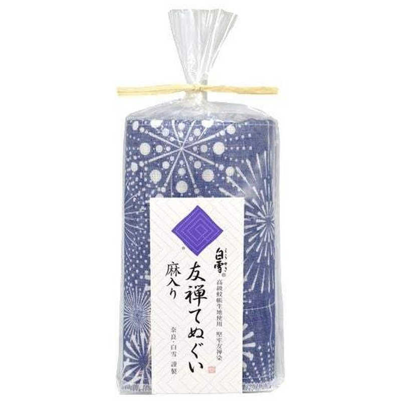 白雪ふきん　友禅てぬぐい 花火 藍　ユウゼンテヌグイハナビアイ