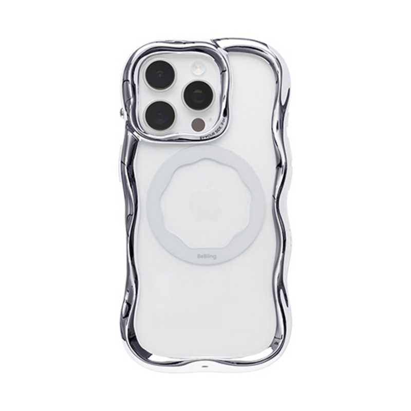 【2026年08月21日発売予定】HAMEE　［iPhone 16 Pro専用］iFace BeBling Wave MagSynq クリアケース iFace シルバー　41-192553