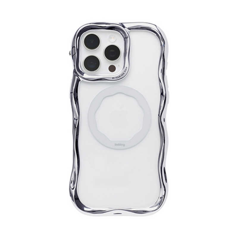 【2026年08月21日発売予定】HAMEE　［iPhone 16 Pro Max専用］iFace BeBling Wave MagSynq クリアケース iFace シルバー　41-192584