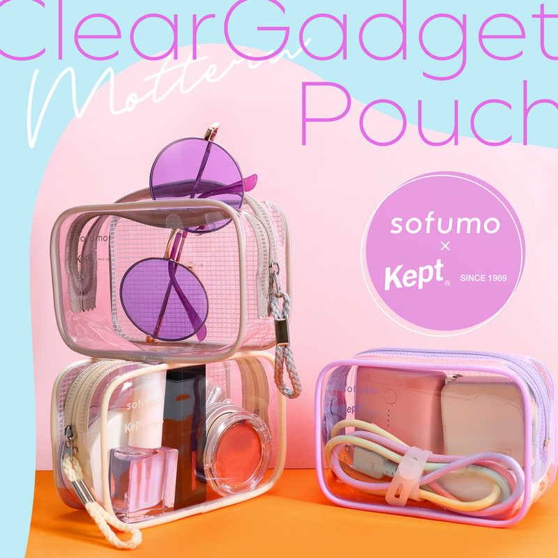 MOTTERU　sofumo×Kept クリアガジェットポーチ アーモンドミルク　MOT-ACCPCH01-AM r-kojima-11750355 コジマ楽天市場店 サンプル画像2