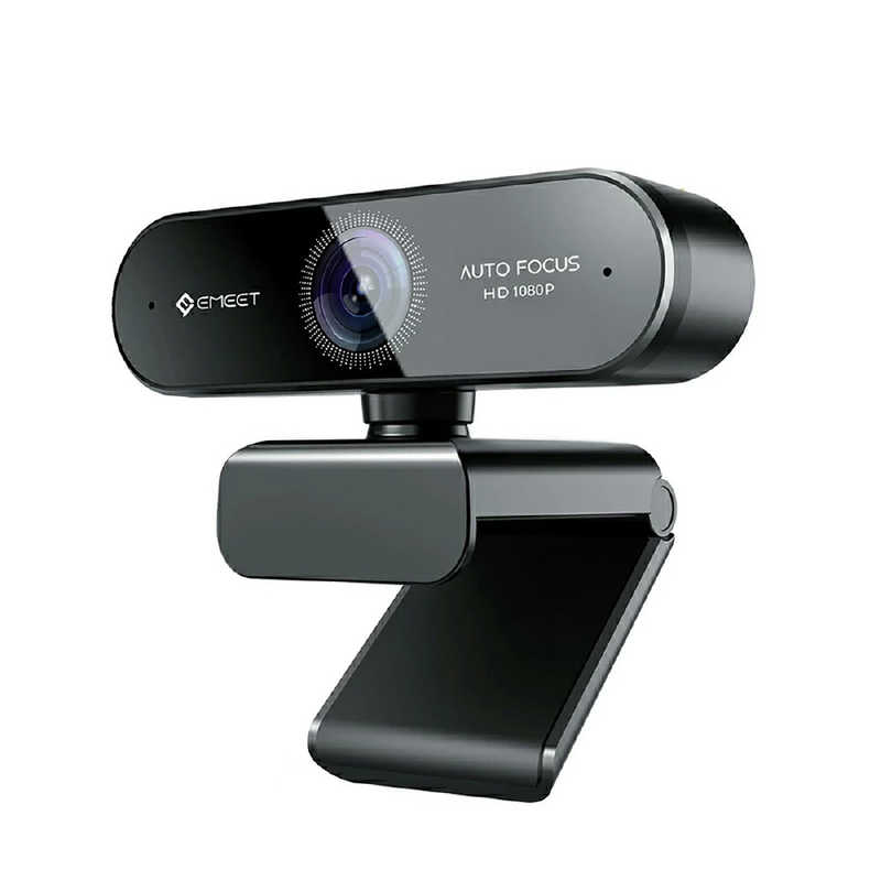 EMEET ウェブカメラ 1080P フルHD デュアルマイク ノイズリダクション 自動フォーカス 自動光補正 70°視野角 プライバシーカバー ［有線］ ブラック E3109