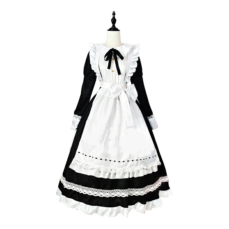 商品詳細 商品説明 品番：mit03 素材：ポリエステル サイズ：S M L XL 2XL 3XL 4XL 5XL タイプ：長袖、半袖 セット内容：ワンピース、エプロン、カチューシャ、リボン×1点（4点セット） 【オシャレのメイド服】コスプレ衣装として評価の高い人気の定番メイド服。ちょっぴりゴスロリテイストが加わった、リボン&フリルが沢山付いた可愛いデザインが特徴です、エプロン無しの状態ですと普段でも着られるブラックワンピースとしてお使いいただけます。 【背中ファスナーデザイン】着用時は背中のファスナーを上下に開け閉めします。カンタン脱着もできます。 【優しい肌触り】高品質な素材を使用して、手で触ると質感やクオリティなどが良いです。おしゃれなコスプレ用メイド服服です。特別なデザインなので、かわいいの感じをテーマとして、特別の雰囲気を出ています。 【使用場合】ハロウィンのイベント、居酒屋、カラオケ店、学園祭、演劇、自撮り、誕生日、メイド喫茶店などの場合、ご利用いただけます。 注意事項 ※サイズ表記は目安です。若干の誤差がある場合がございます。 ※写真のお色はできる限り実物に近い表現を心がけておりますが、お客様のご覧になられますパソコン機器及びモニタなどの違い、また室内、室外での撮影により、多少お色味が異なって見える場合がございます。 営業時間 ・ネットでのご注文は24時間受け付けております。 ・店舗へのお問合せは下記の時間帯にお願い致します。 　平日 9:30～18:00（電話）　　メール24時間受付 ・土日曜日、祝祭日はお休みを頂いております。 ・営業時間内にいただくお問い合わせは順次にご返信対応させていただいておりますが、場合によっては翌営業日での対応となりますので、予めご了承ください。