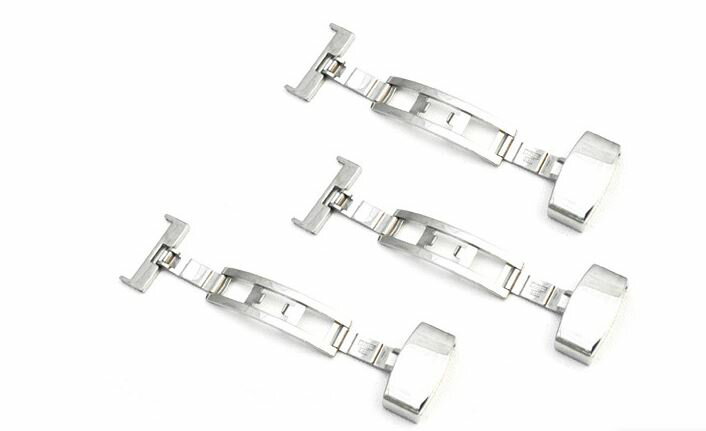 送料無料 バタフライバックル3本セット/メンズ用16mmサイズ 腕時計の革ベルトの尾錠をメタル製のバックルに変更可能! 簡単に着脱出来るようになります! (時計用工具 男性用) メール便