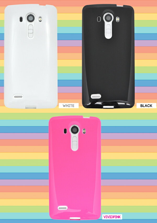 送料無料 isai vivid LGV32用カラーソフトケース ビビットピンク/ブラック/ホワイト　ポップなカラーと光沢感♪衝撃に強く耐久性に優れたTPU素材使用（イサイビビッド エーユー au スマホカバー） メール便
