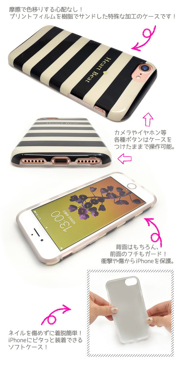 送料無料 iPhone6 iPhone6s iPhone7 iPhone8 iPhoneSE(第2世代/第3世代)ボーダー柄ソフトケース シンプル アイフォン スマホカバー スマホケース バックカバー バックケース iphoneケース iphonese3 メール便