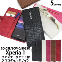 送料無料 アウトレット Xperia 1 SO-03L SOV40 802SO クロコダイルレザーデザイン手帳型ケース エクスペリア ワン SO 03L so03l sony ソニー 2019年6月発売モデル ファスナー チャック 小物入れ 小銭入れ B品 訳あり商品 メール便
