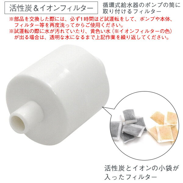 2個セット【 株式会社プラタ製 猫用循環式自動給水器(管理番号petwaterer) 専用 交換用蓋裏＆ポンプ用フィルター 】 蓋裏フィルター ポンプ用フィルター 交換部品 修理部品 パーツ 消耗品 お手入れ ケア 修理 長持 取り付け部品