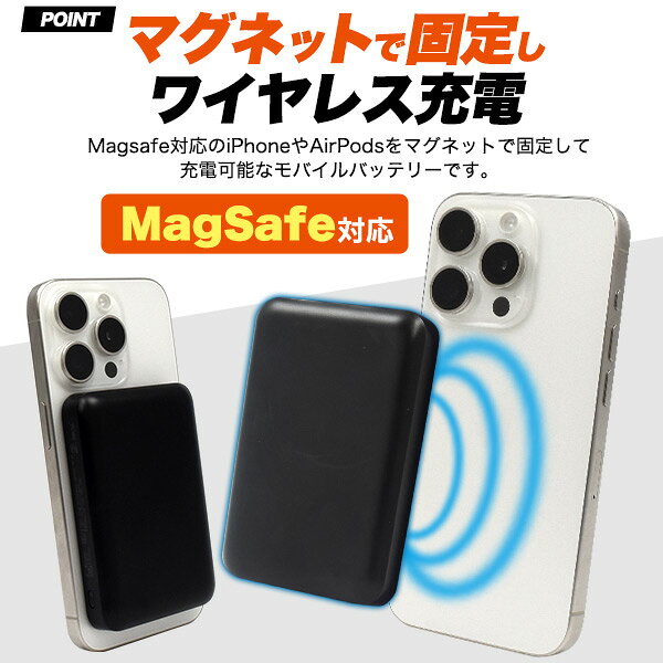 送料無料 iPhoneシリーズ MagSafe対応 クリアケース モバイルバッテリーセット 5000mAh アイフォン アイホン ワイヤレス充電 マグセーフ 充電器 耐衝撃ケース 操作しながら充電できる15w 急速充電 充電が早い シンプル おしゃれ ガジェット 便利 セット価格 r-mart-plus-10027443 激安輸入雑貨の店・R-MART plus サンプル画像2