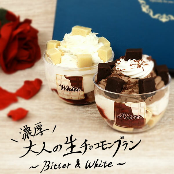 [ 濃厚！大人の生チョコモンブラン -Bitter＆White- ] 生チョコ チョコレート モンブラン ビターチョコ ホワイトチョコ チョコケーキ ケーキ スイーツ お取り寄せ ギフト プレゼント 誕生日 クリスマス 正月 ホワイトデー 濃厚 高級 贅沢のサムネイル