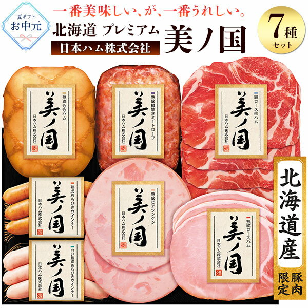 楽天激安輸入雑貨の店・R-MART plusお中元 2025 送料無料 日本ハム 北海道 プレミアム 美ノ国 UKH-53 夏ギフト 詰め合わせ 御中元 プレゼント 贈り物 セット 定番 ニッポンハム 食品 熨斗 のし 短冊熨斗 冷蔵 贈答用 ギフト 2025年 ハムギフト ブロックハム 塊ハム ミートローフ バラエティ 直送3