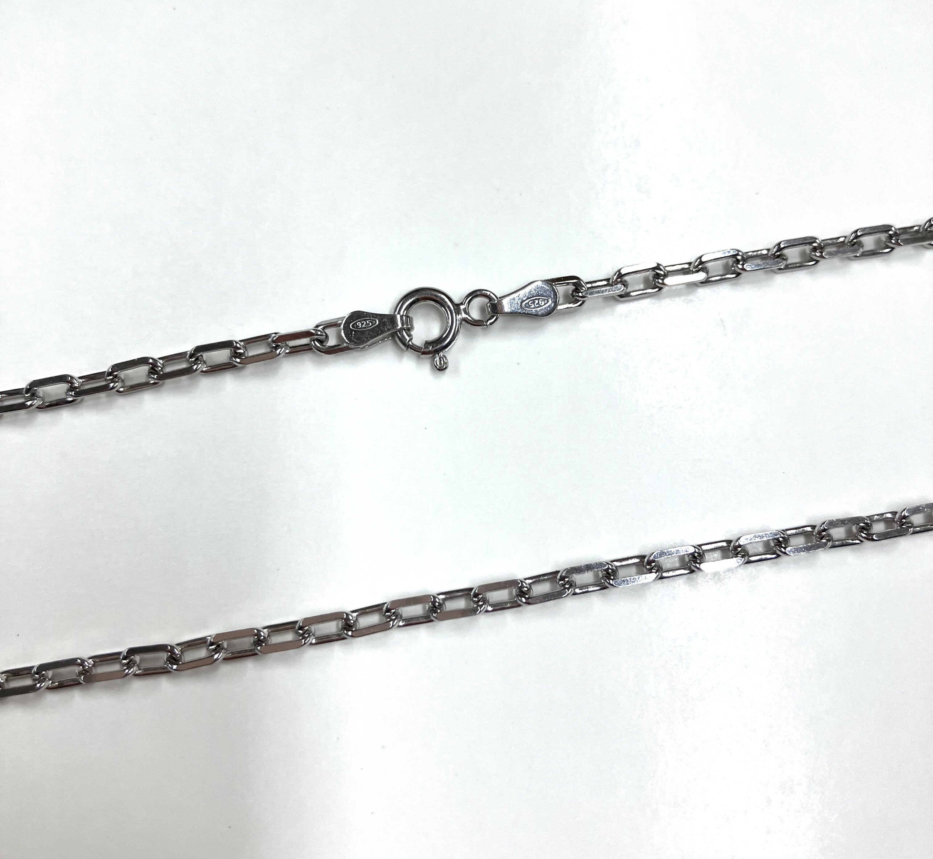 Silver - 送料無料 シルバー925 カット小判チェーン 40cm 幅3.0mm silver925 [ ロジウム加工 ]小判チェーン 小判チェーン シンプル 定番 アクセパーツ チェーンパーツ アクセサリー ハンドメイド 手作り ユニセックス メンズ レディース ペンダント 首飾り ネックレス