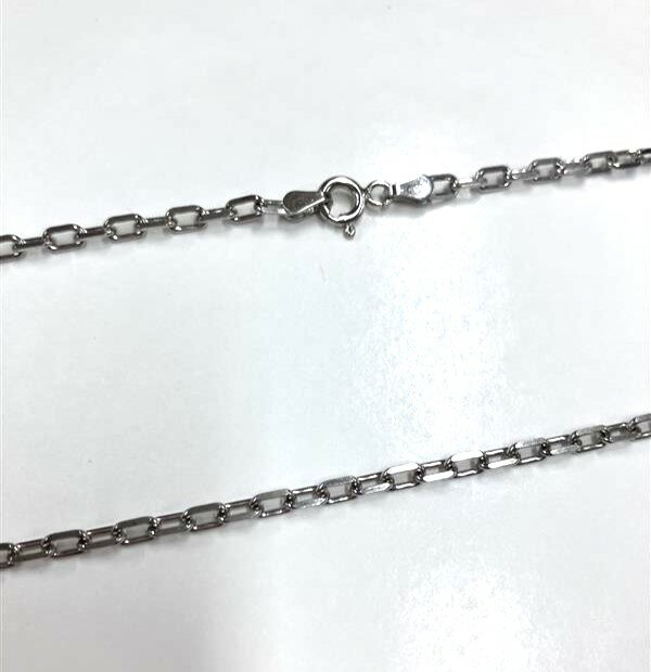 送料無料 シルバー925 カット小判チェーン 45cm 幅3.0mm silver925 [ ロジウム加工 ]小判チェーン 小判チェーン シンプル 定番 アクセパーツ チェーンパーツ アクセサリー ハンドメイド 手作り ユニセックス メンズ レディース ペンダント 首飾り ネックレス