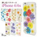 送料無料 iPhone 6/iPhone 6S用押し花ケース 本物の花を使用 アイフォン シックス シックスエス docomo ドコモ au エーユー softbank ソフトバンク apple アップル マホカバー スマホケース ドライフラワー メール便