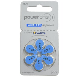 1シート6個入り 補聴器用 電池 PR44(P675) ドイツ製 PowerOne パワーワン 空気亜鉛電池 補聴器用ボタン電池