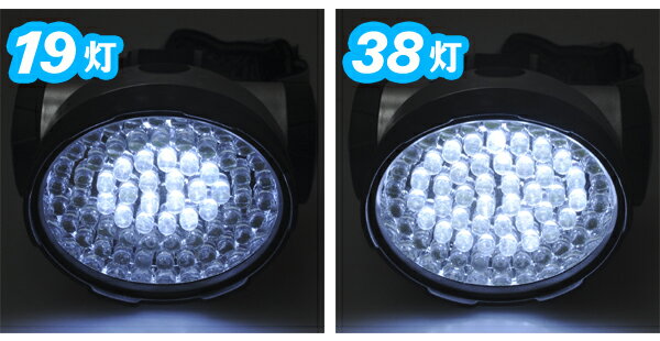 送料無料【LED64灯ヘッドライト】角度調整可能 19灯→38灯→64灯→64灯点滅と切り替え可能！通販格安セール情報　楽天　通販