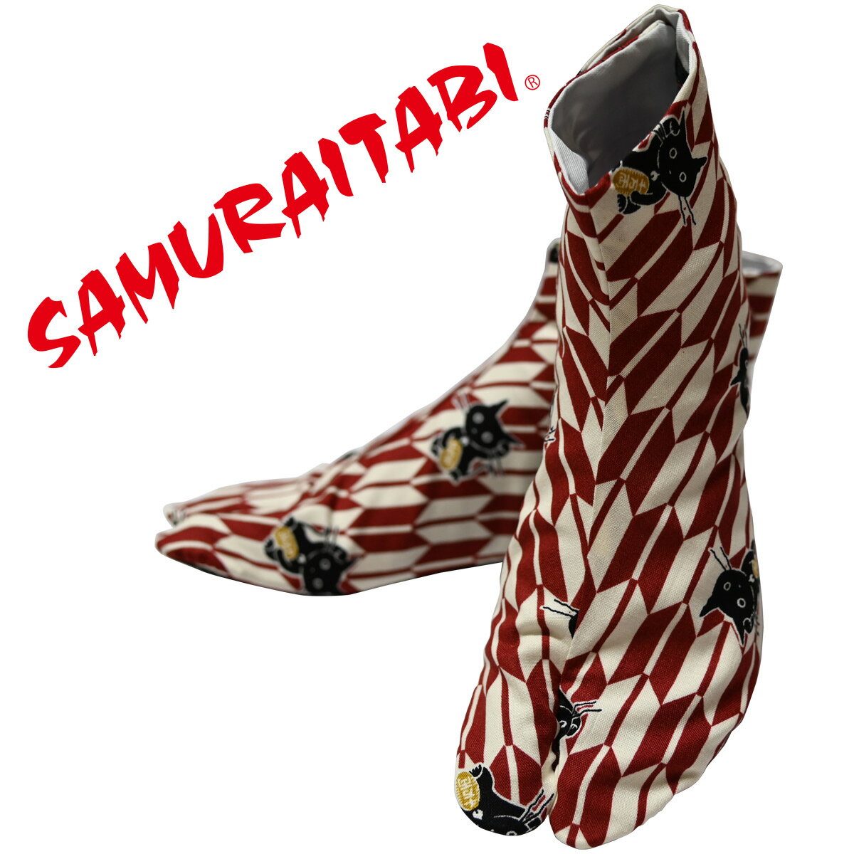 SAMURAITABI 足袋【矢絣猫】柄足袋 女性、男性、子供用、メンズ、レディース ねこ 小さいサイズ 1